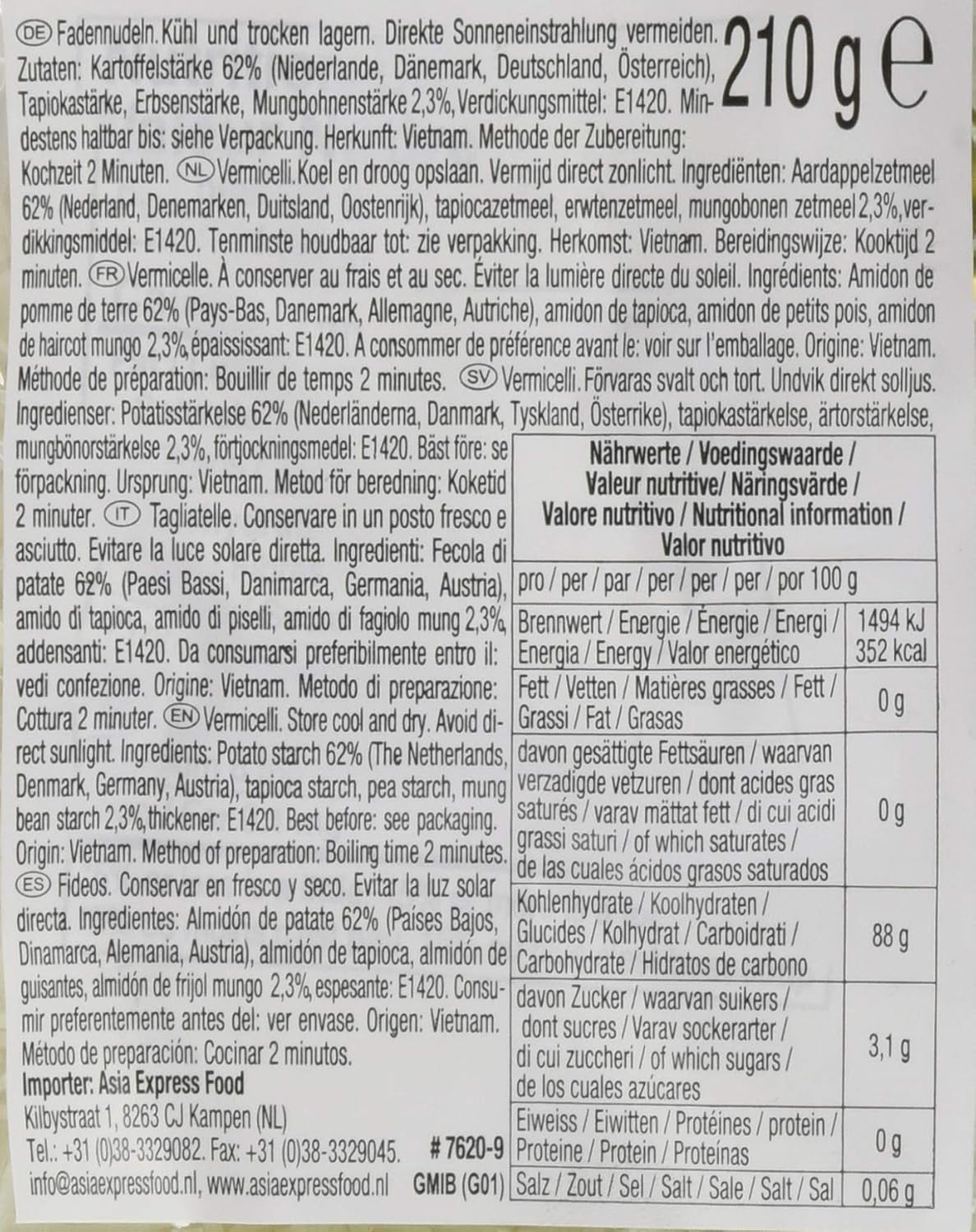 ACECOOK - Vermicelli with beans GD - (1 X 210 GR)