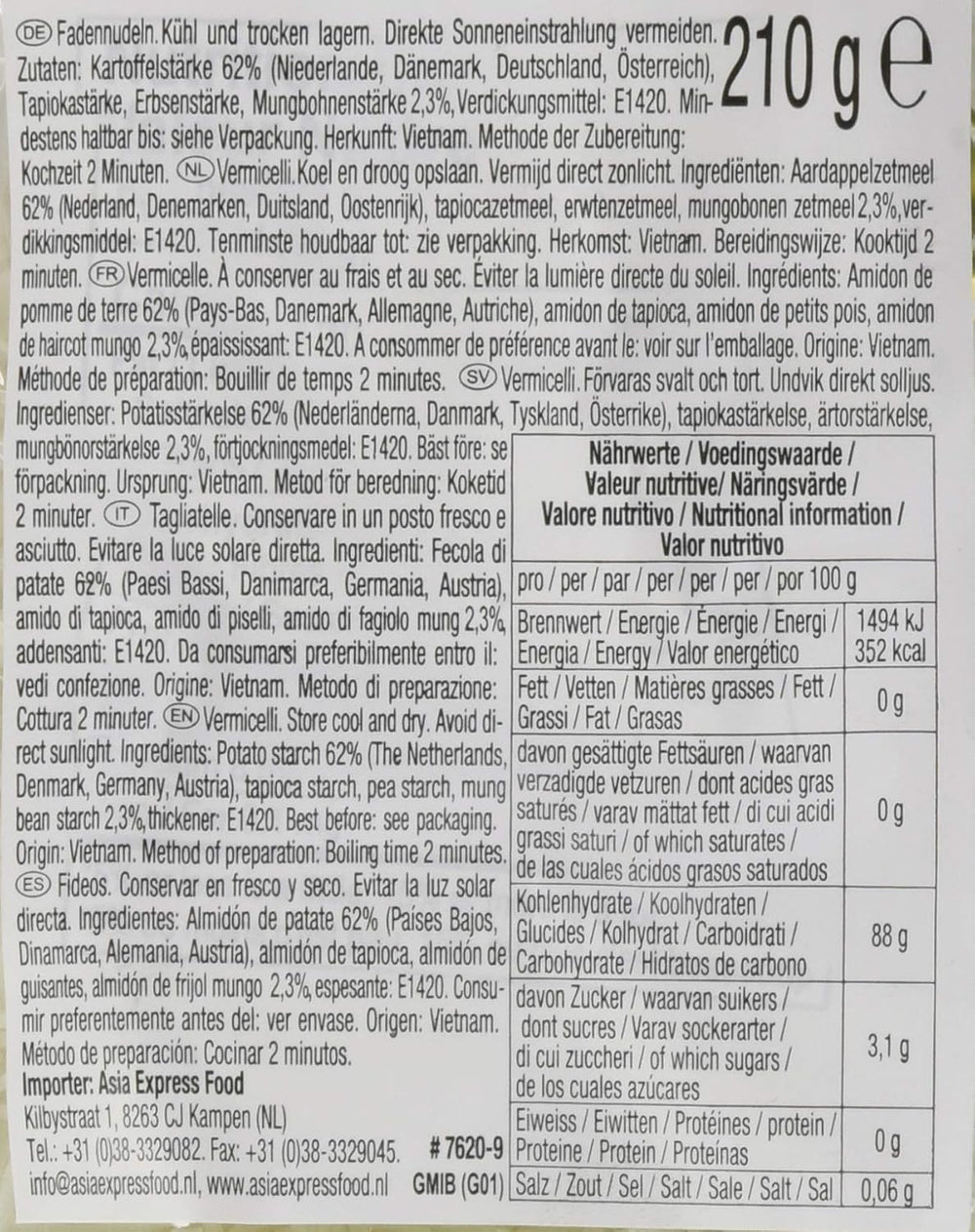 ACECOOK - Vermicelli with beans GD - (1 X 210 GR)