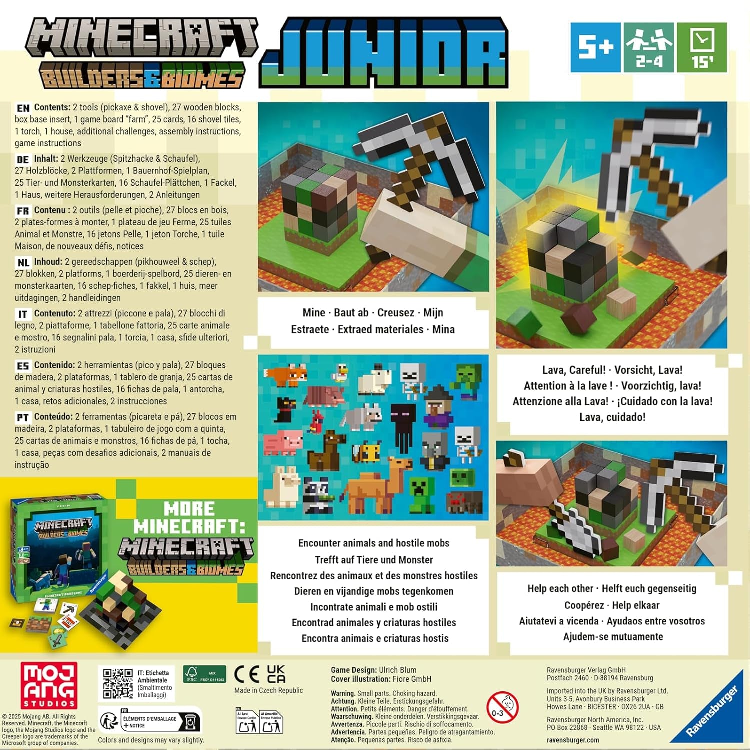 Ravensburger 24615 Minecraft Builders & Biomes Junior - 2-4 player co-op game for ages 5 and up
