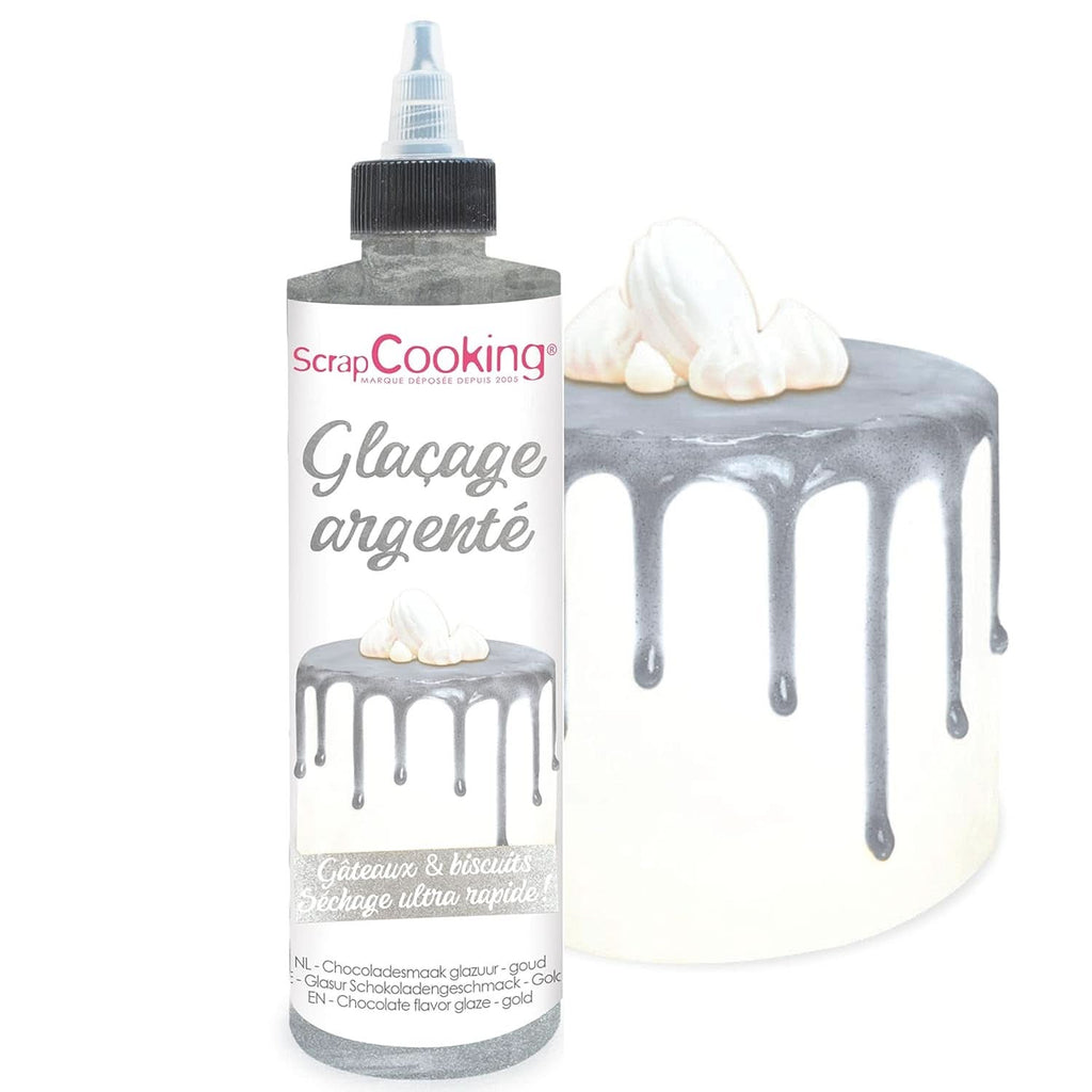 Scrapcooking, Glazura Drip Cake, 140 grame Glazuri si Decor Naty Shop Argintiu