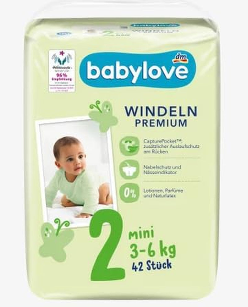 Premium diapers size 2, mini, 3-6 kg, 42 pieces