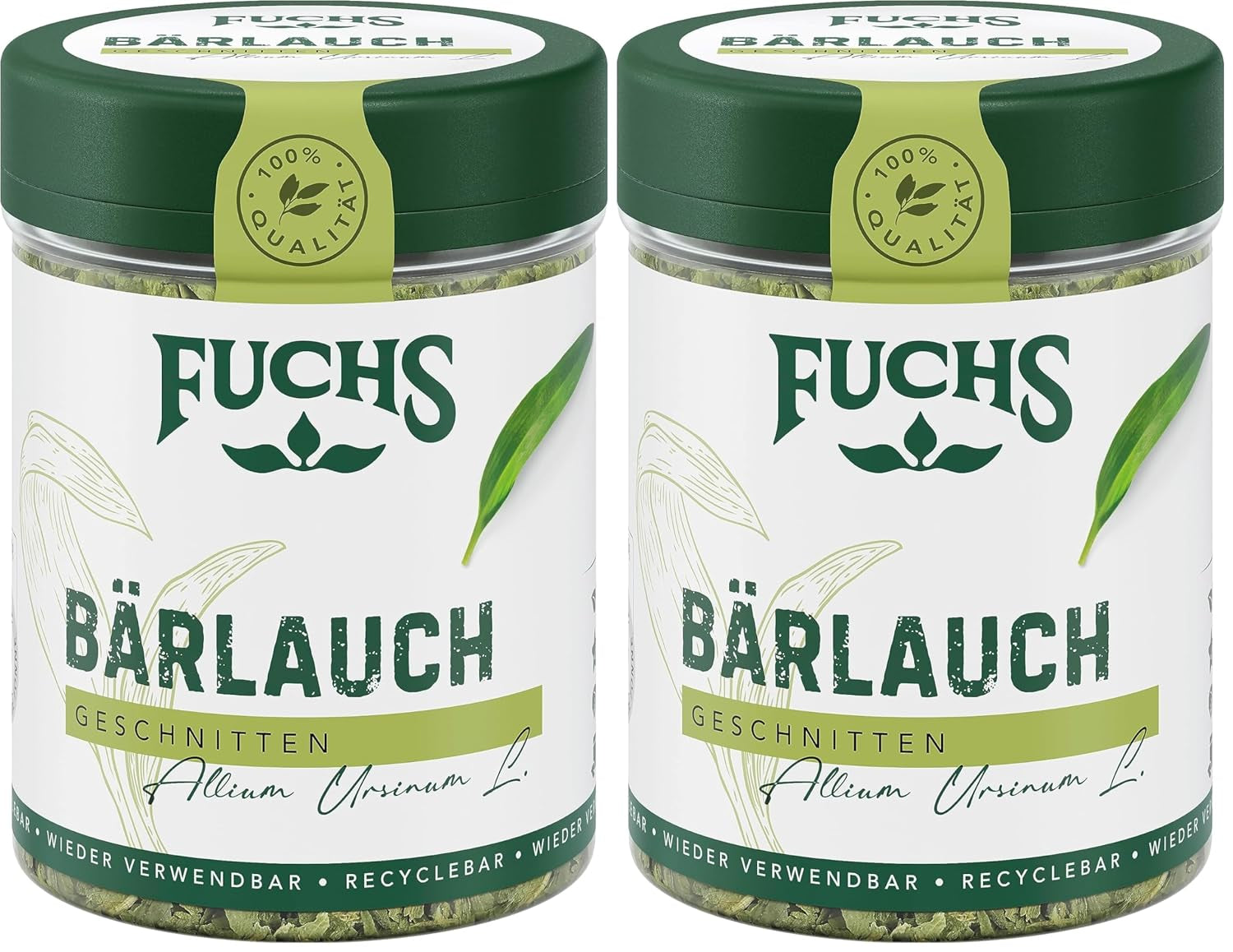 Fuchs Gewürze - Bärlauch geschnitten - würzige Schärfe für Quark-Dips, Frischkäse oder Risotto - natural ingredients - 8 g in wiederverwendbarer, recyclebarer Dose
