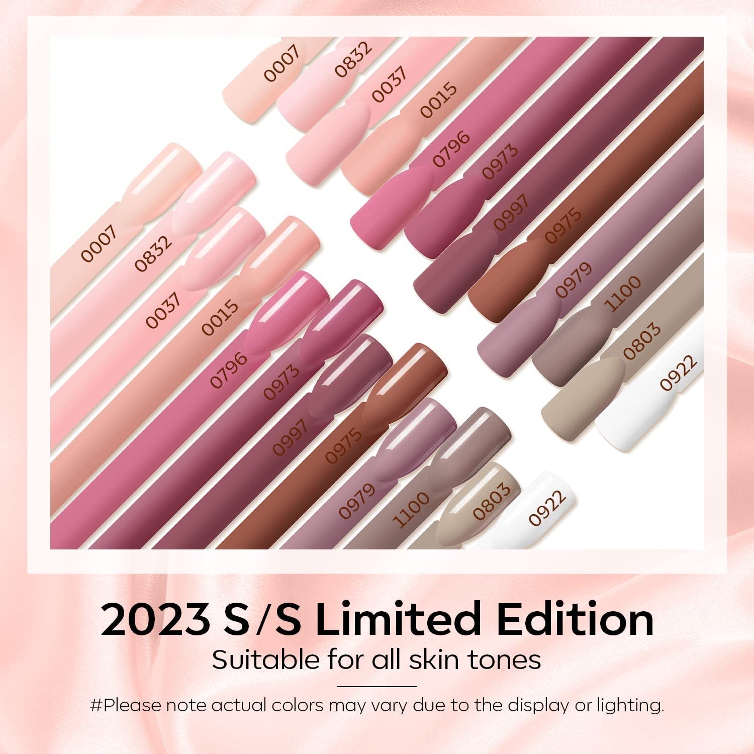 Modelones Set de 35 de bucăți pentru unghii cu gel, Set de ojă UV cu lampă 48W, Set de ojă gel maro nud alb roz, Set de ojă gel UV cu bază top coat Set studio unghii