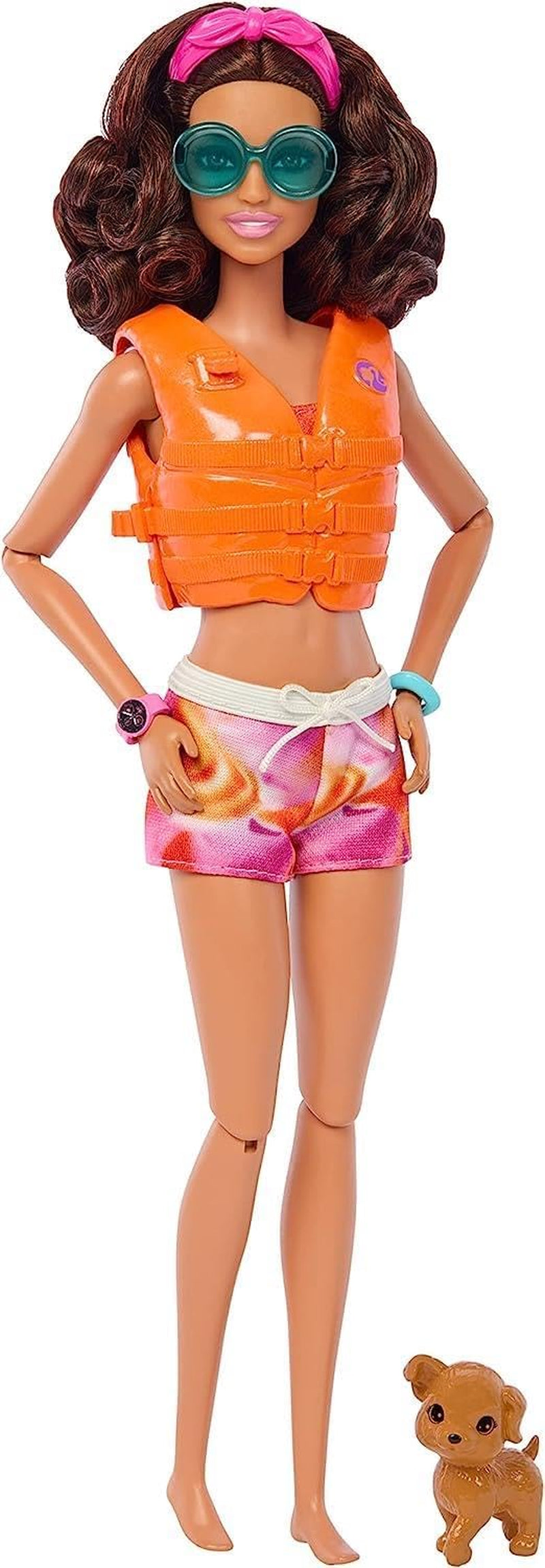 Barbie Surfer Doll with Surfboard and Handle, Towel and Radio for Beach Adventures and Stories, Clips and Ankle Strap for Realistic Surfing, Ages 3 and Up, HPL69 Naty Shop Dolls