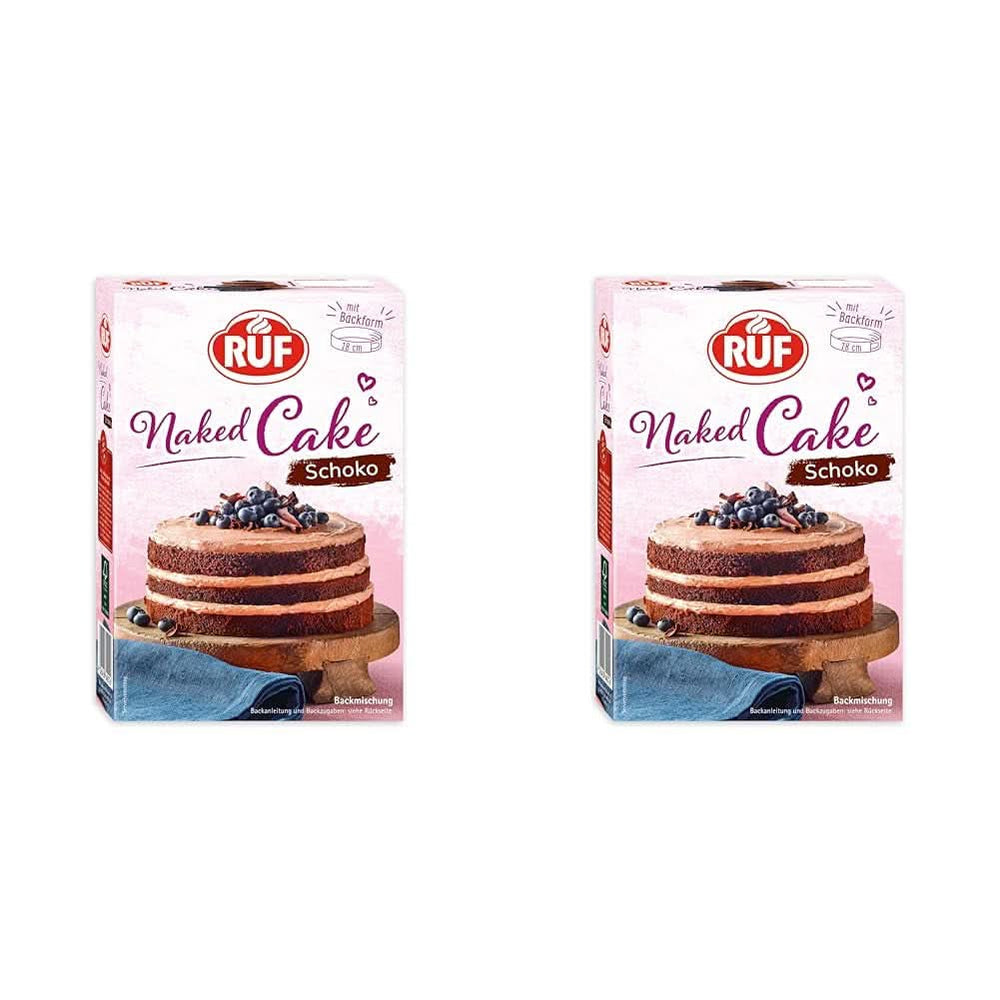 RUF New York Cheesecake Strawberry No Bake, Original American Cheesecake with strawberry sauce, 360 grams Kitchen Naty Shop 2 x 300 grams Naked Cake