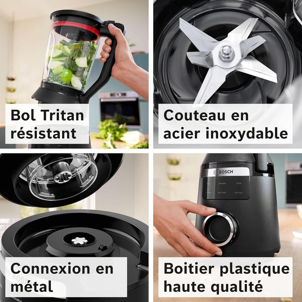 Vitapower Standmixer, Series 6, 1,800 W, 6 Programs, Prospeed Klingen, Tritan™-Krug, Schwarz, MMB6652B Kitchen Naty Shop