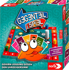 Noris 606062080 - Gegenteil Spiel (Brettspiel ab 10 Jahre) - kombinierbar mit dem Kartenspiel - verrücktes Konzentrationsspiel für Kinder und Erwachsene für 3-6 Spieler