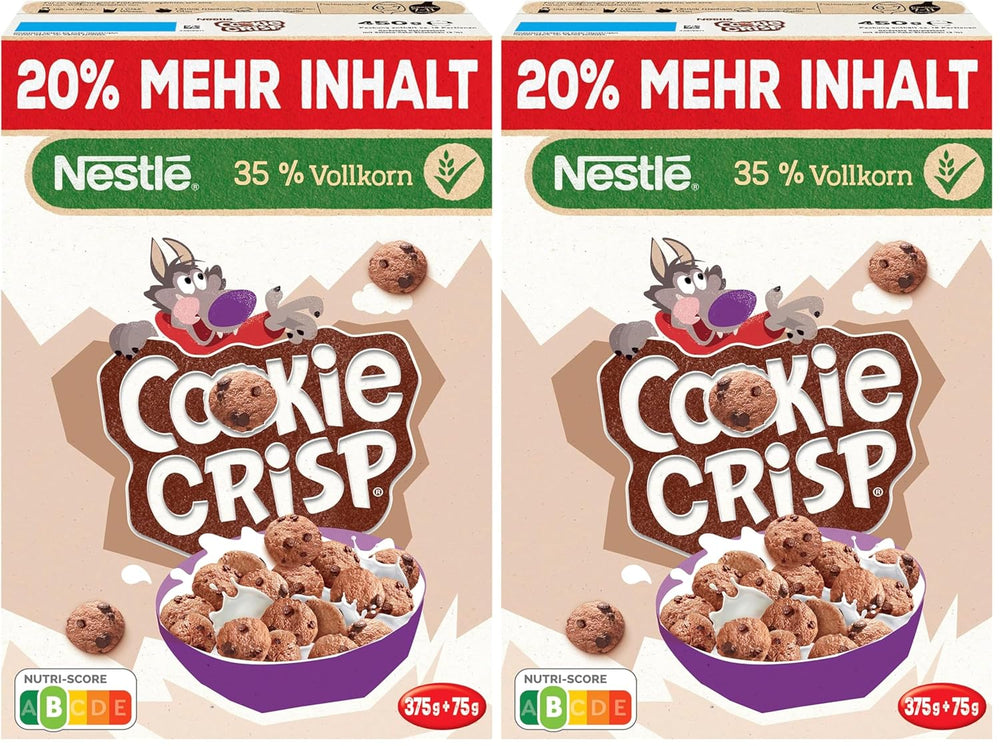 Nestlé Cookie Crisp (+20%), Whole Grain Breakfast Biscuit Cereal for Kids, Pack of 1 (1x450g)