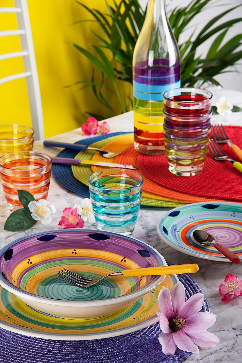 Set de veselă Excelsa Esprit, ceramică, multicolor, 18 piese