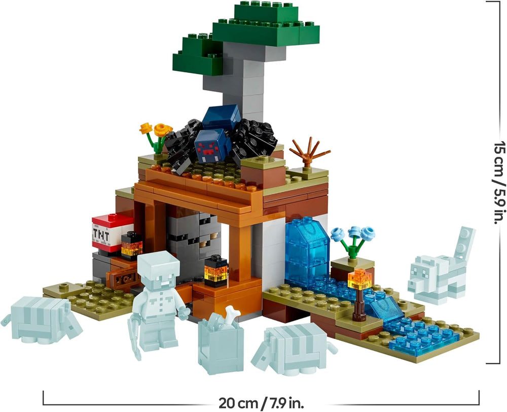 LEGO Minecraft Die Expedition zur Gürteltiermine - Interaktives Gamer Spielzeug mit Höhlenspinne- und Wolfsfiguren - TNT-Funktion - Gaming Geschenk für Jungen und Mädchen ab 8 Jahren - 21269