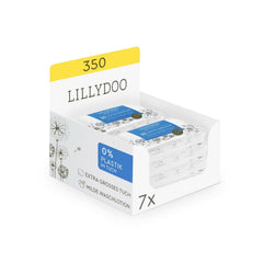 LILLYDOO Feuchte Waschtücher 350 Stück (7 X 50), 100% Plastikfrei, Extra Großes Tuch, Ohne Parfüme Naty Shop