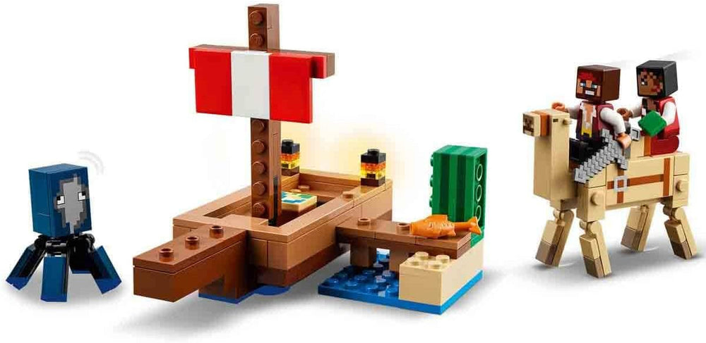 LEGO Minecraft The Pirate Ship Voyage Squid and Camel Pirate Figure Toy Ship Building Role Play Gift for Boys and Girls 8 Years Old 21259 Building Sets Besuche den LEGO-Store