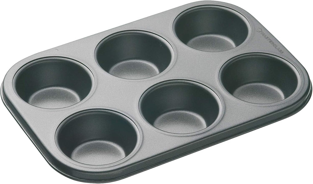 Masterclass 6-Loch-Muffinblech Mit PTFE-, PFOA- Und Bpa-Freiem Antihaftbeschichtung, Robustes 1Mm Dickes Karbonstahlblech, 27 X 18Cm Cupcake-Form Molds and trays for baking Naty Shop 27 X 18 X 2.6 Cm