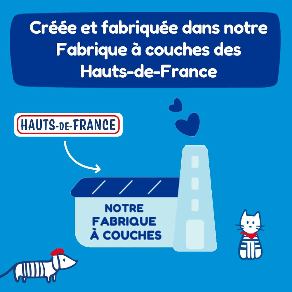 Diapers size 4+ (9-20 kg) - healthy and highly absorbent - 12 hour leak proof - no unwanted substances - made in France - affordable price - 126 disposable diapers
