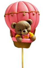 Decoratiune comestibila din zahar, Ursulet in balon Decoratiuni din Pasta de Zahar Naty Shop