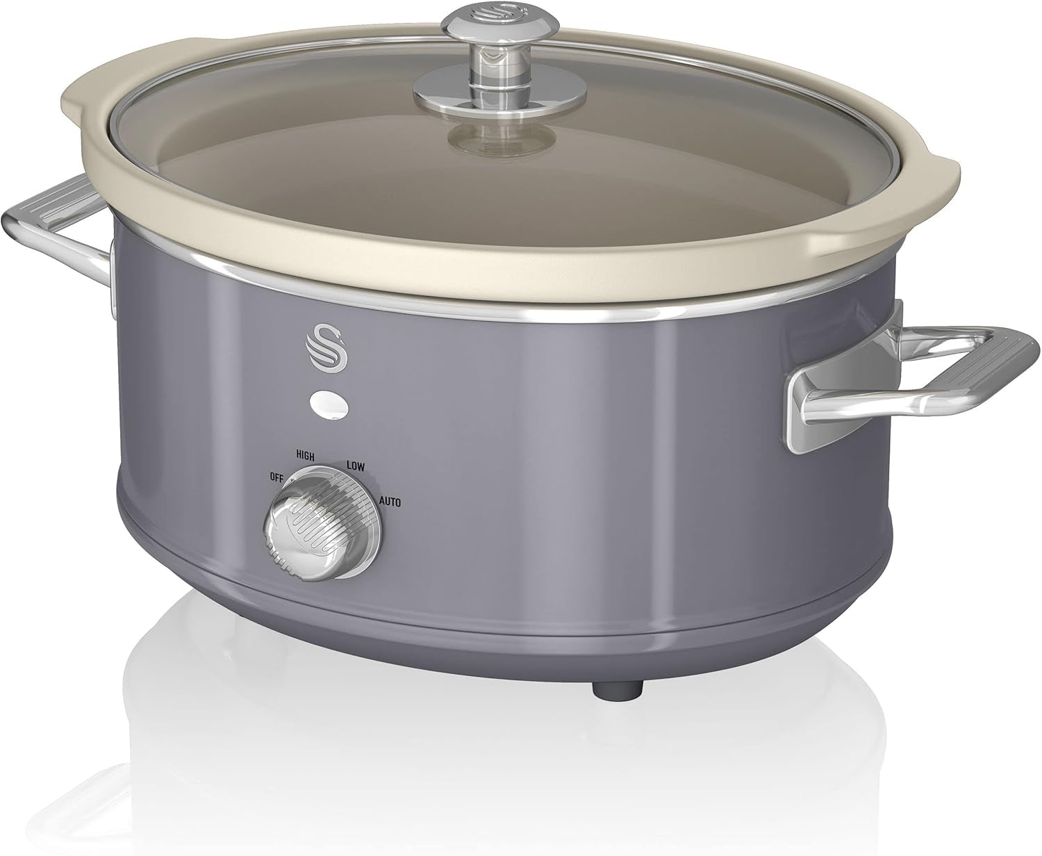 Swan Retro SF17021GRNEW Slow Cooker 3.5 liters, 200 W Slow Cooker Naty Shop Gray