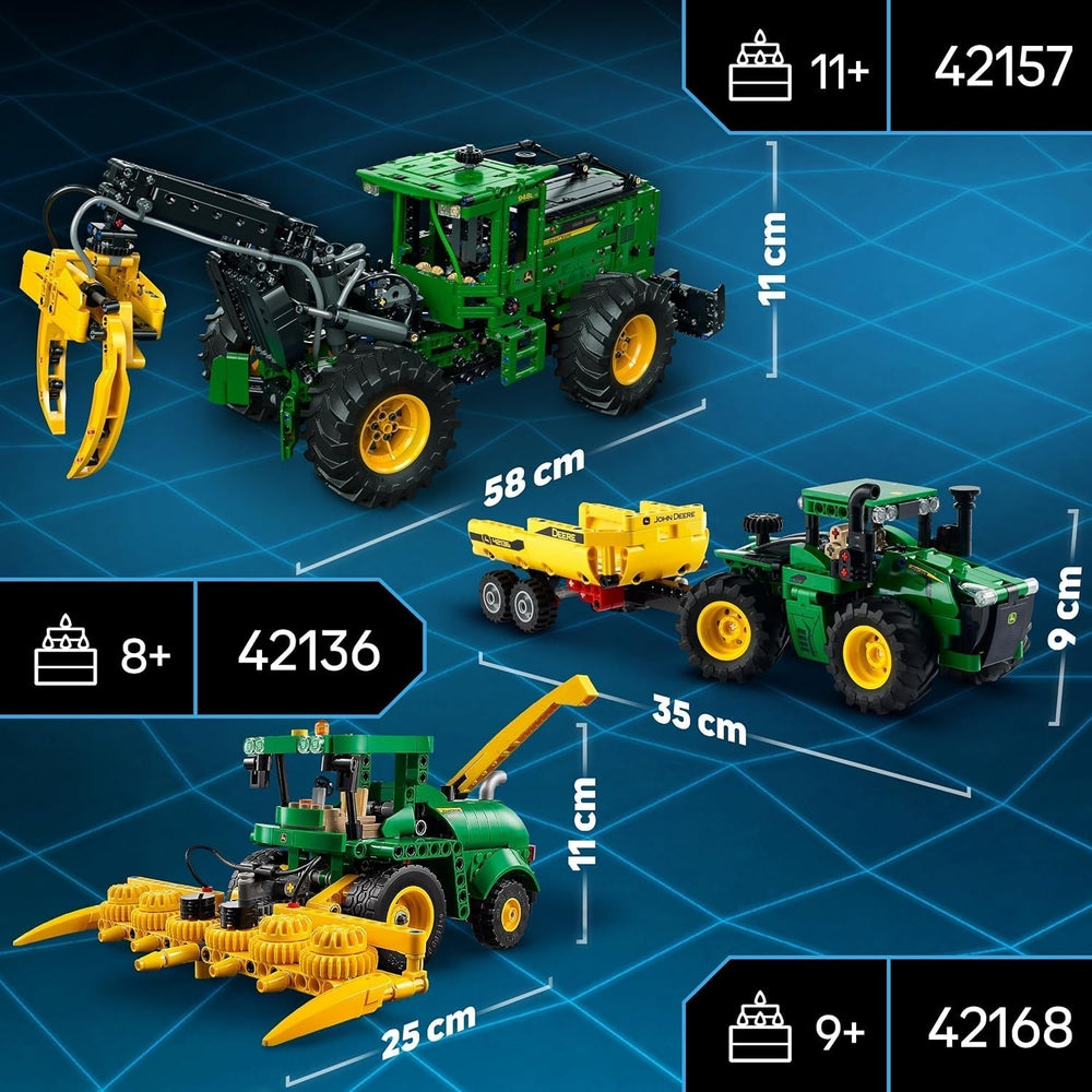 LEGO Technic John Deere 9620R 4WD Tractor with Tipper Trailer Classic Farming Toy for Kids Boys and Girls 8 Years Old Collectible Model Kit 42136 Building Sets Besuche den LEGO-Store