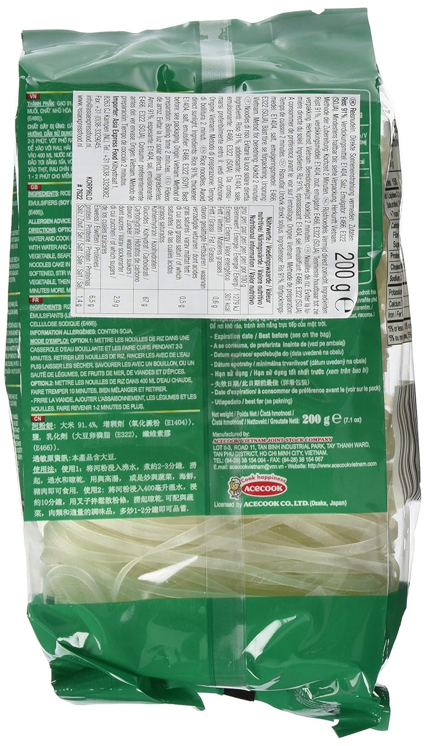 ACECOOK - OR RICE NOODLES - (1 X 200 GR)