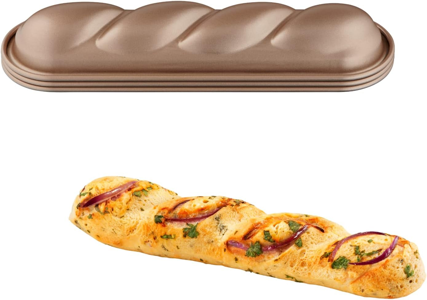 Tefal Creabake Muffins Creabake Backformen, 7.5 Cm, Antihaftbeschichtung, Stapelbares System, Kreative Rezepte Für Süßigkeiten Und Salade, Einfaches Backen, Eisenfarben Molds and trays for baking Naty Shop 3 X Zopfformen