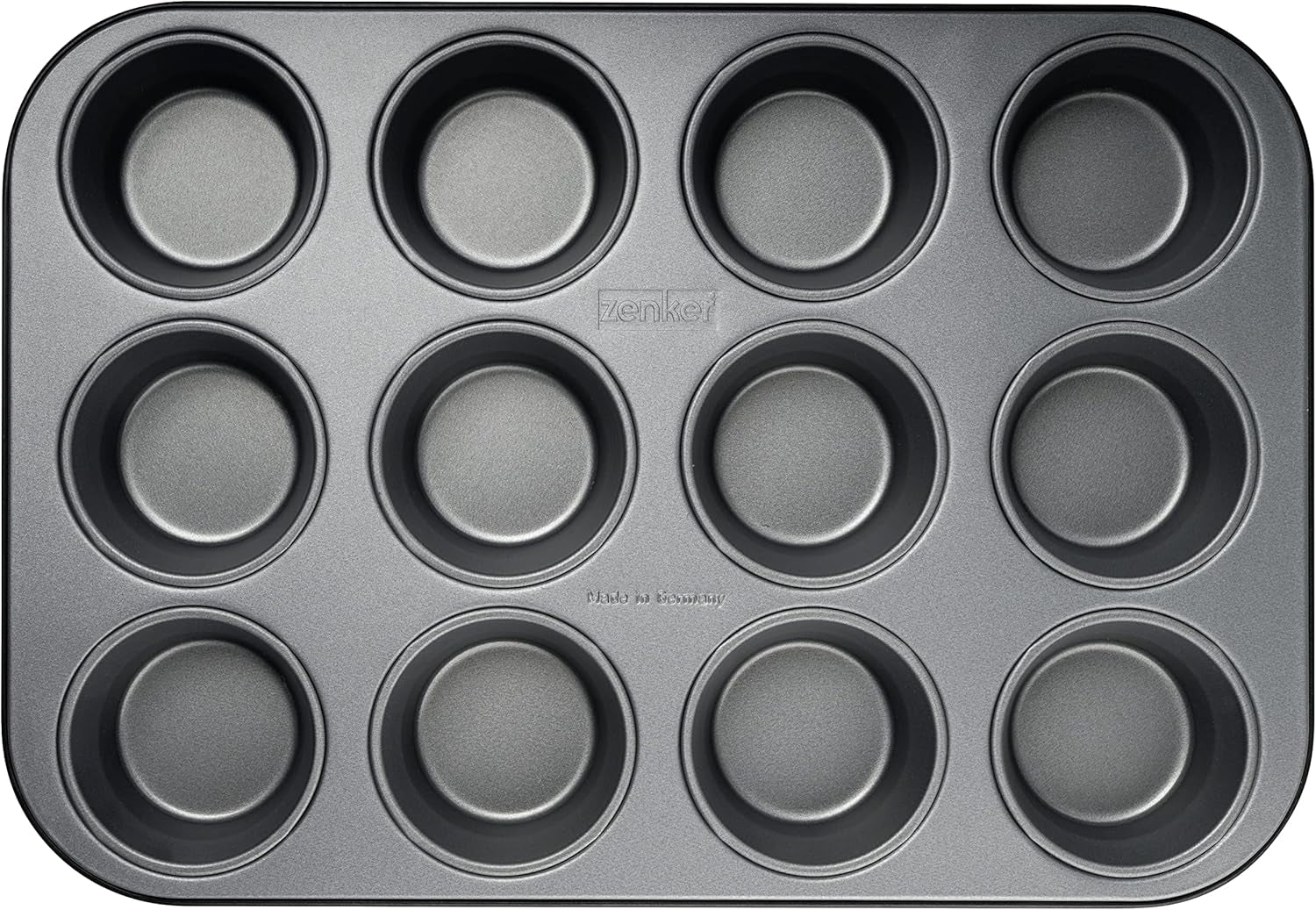 Zenker 12Er Muffinform Energy, Premium-Backform, Für Köstliche Kuchen, Verkürzt Die Backzeit Um Bis Zu 20% (Farbe: Silber/Anthrazit), Menge: 1 Stück, Hellgrau Und Dunkelgrau Molds and trays for baking Naty Shop