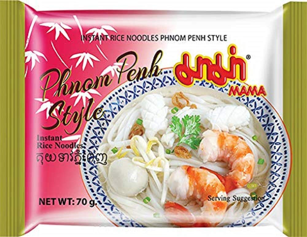 MAMA Phnom Penh Instant Rice Noodles - Oriental Style Instant Rice Noodles - Authentic Thai Cuisine - 12 x 70g