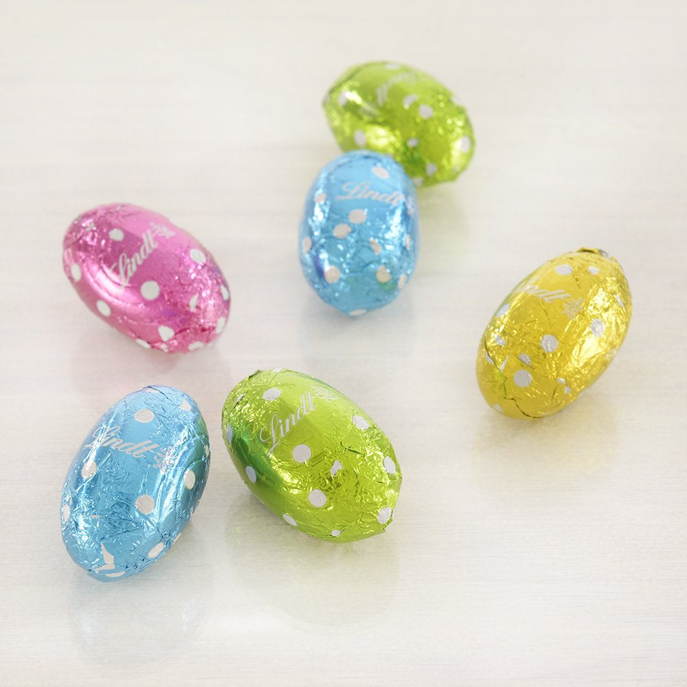 Little Easter Friends with Chocolate | 2 x 100 g and Chocolate Decoration Mini Eggs with Alpine Milk | 2 x 180 g Sachets | Premium milk chocolate eggs, cheerfully and colorfully packaged, in four colors for Easter