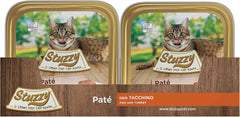 Mister Nassfutter für ausgewachsene Katzen, Truthahn, Linie Pastete und Fleisch in Stücken, insgesamt 3,2 kg (32 Becher x 100 g)