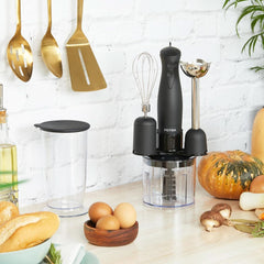 Petra PT2827BMBLKVDE 3-In-1 Mixer – Bpa-Free Attachments, 500Ml-Schüssel, 700Ml-Becher, Schneebesen, Mixen, Zerkleinern, 2 Geschwindigkeiten, Edelstahlklingen, Für Babynahrung, Smoothies, Saucen, 350W Mother and Child Naty Shop