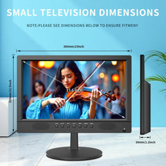 Televizor digital Freeview de 16 inci, tuner DVB-T2, intrare AV, HDMI/VGA, port USB, alimentare de la mașină (12 volți) sau de la rețea, telecomandă