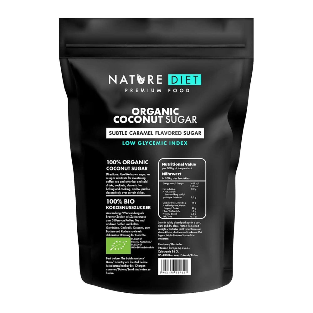 Organic coconut sugar, caramel flavor, 1.5 Kg Sweeteners Naty Shop