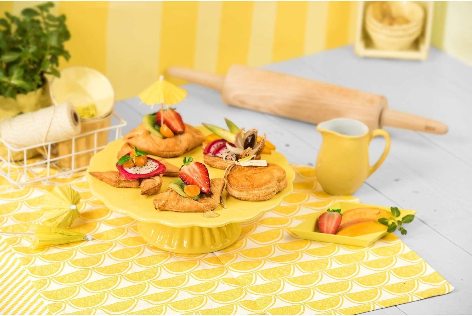 Original Kaiser Classic Nudelholz 47 x 6.5 cm, Teigroller, Wellholz, Buchenholz, Leichtlauf-Gleitlager, breite Ausrollfläche, Beige