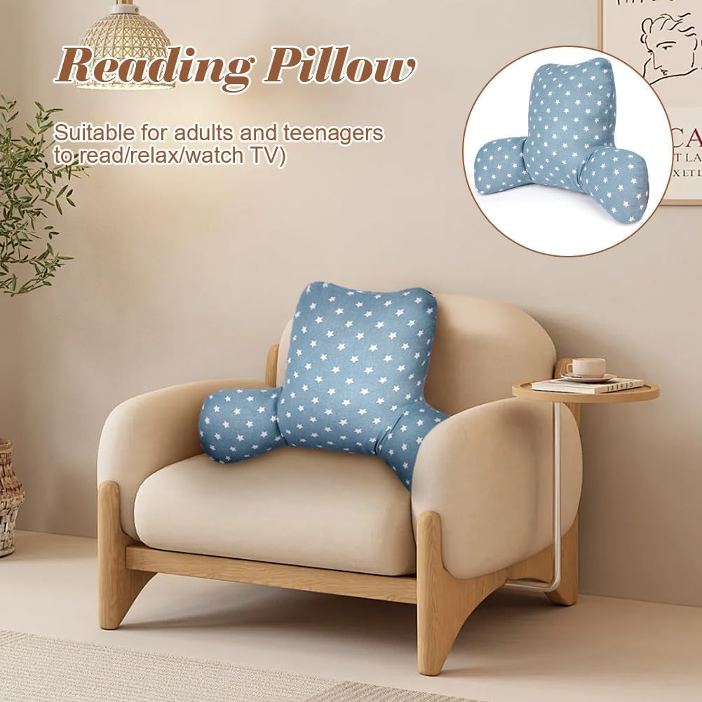 Pernă de citit, pernă pentru spate cu cotiere, spătar în pat sau pe canapea, pernă pentru odihnă la pat pentru citit, lucru și joacă