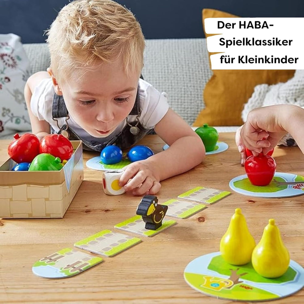 HABA First Orchard – My First Games: Board and family game about colors and shapes, Classic wooden toy for toddlers from 2 years old – 1004655001