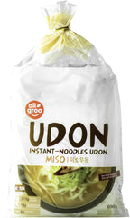 Allgroo Udon instant noodles - Miso, Udon soup, spicy, aromatic, quick preparation - contains 3 portions - 1 x 690 g