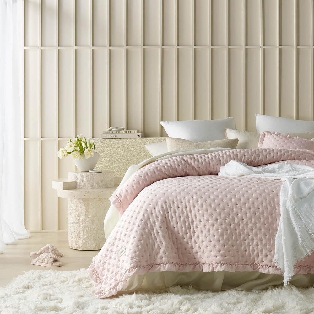 Molly Elegant Bedspread in Powder Pink 170 X 210cm Bedspread Versatile as a Bedspread or Sofa Throw Blanket for Bed and Sofa Blanket Style Ideal as a Bedspread Beds and Blankets Besuche den ROOM99-Store