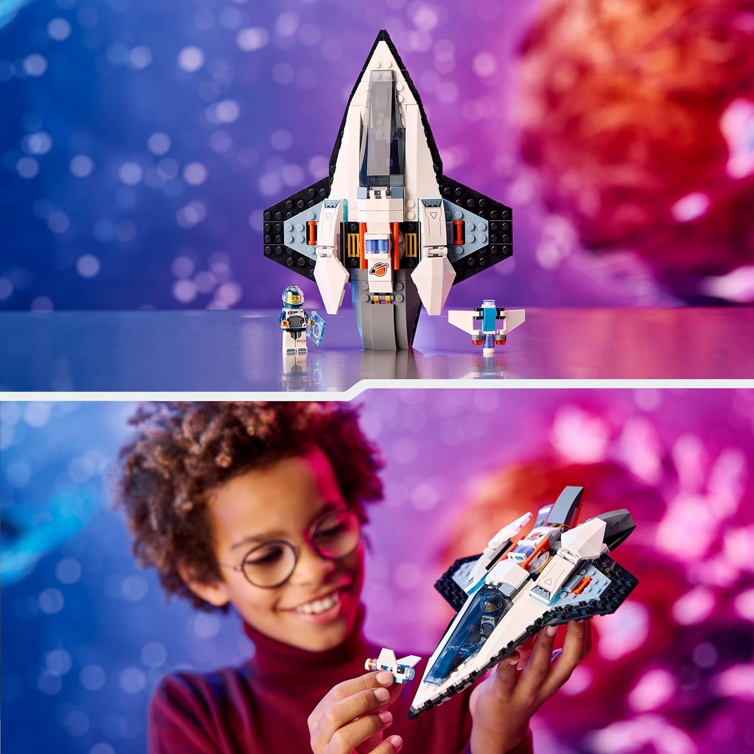 LEGO City Raumschiff, Weltraum-Spielzeug mit Space Shuttle für Kinder zum Baen, Jungen und Mädchen ab 6 Jahren, Set mit Astronaut-Figur 60430