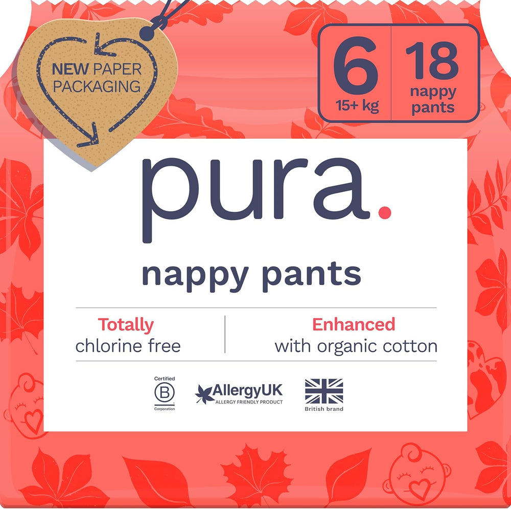 Eco-Friendly Panties, Size 7 (17kg+), 16pcs, Disposable Underwear for Sensitive and Allergic Skin, Fragrance Free, Side Draw