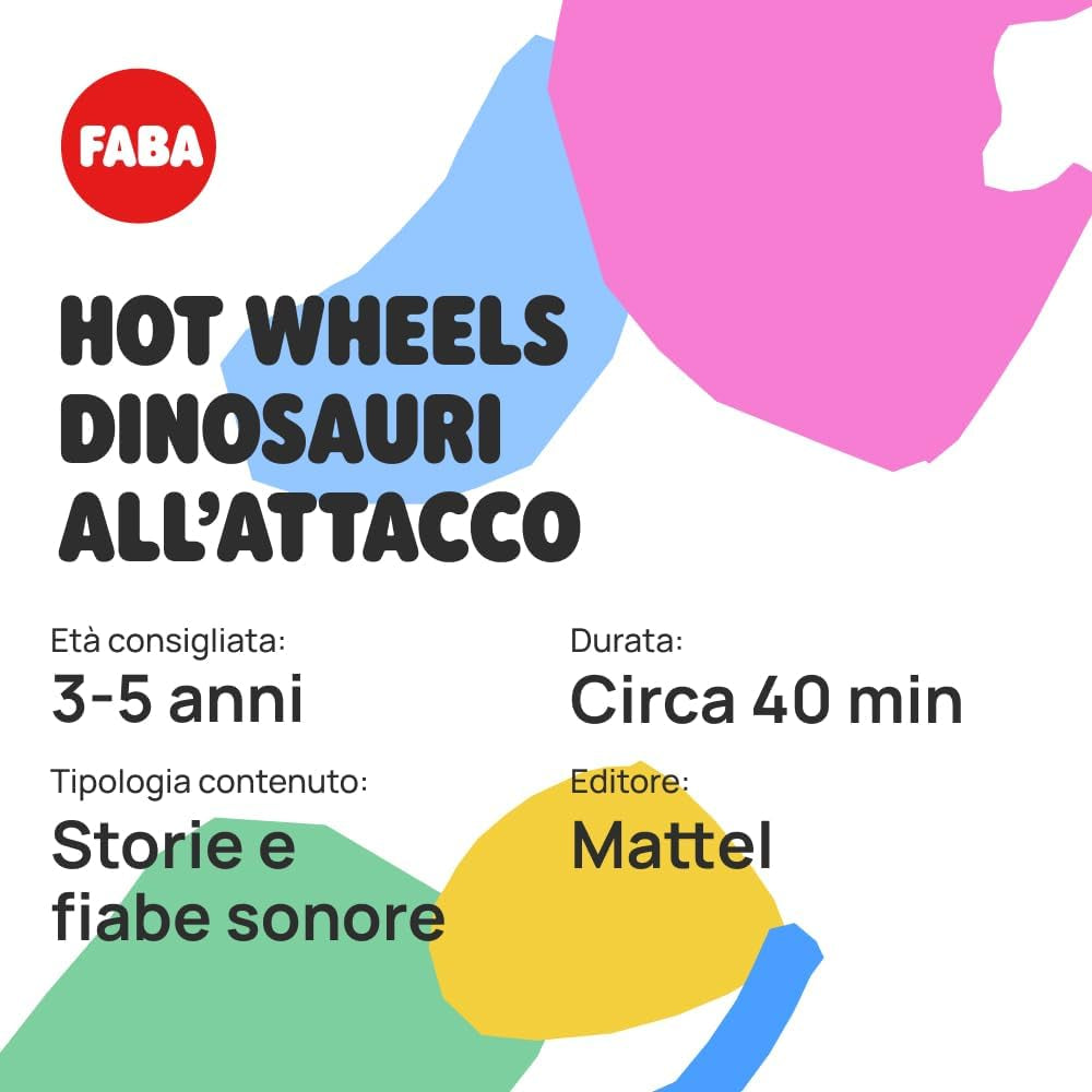 Hot Wheels dinozaur attack sound figure - povești și povești sonore pentru băieți și fete cu vârsta între 3-5 ani, jucărie cu conținut educațional, versiunea italiană Jucarii Bebe Naty Shop