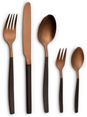 Echtwerk Positano Due-Bronze Cutlery Set, Black Edition, 20 Pieces, 4 People Kitchen Naty Shop Bronze / Black