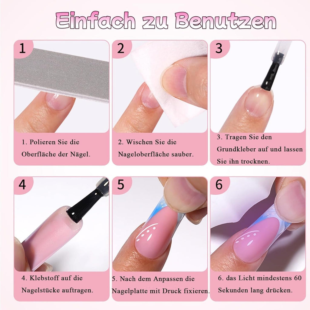 30 de bucăți unghii false franțuzești - unghii artificiale pentru lipit - unghii cu gel moale pentru femei - unghii adezive acrilice, manichiură pătrată (roz franțuzesc)