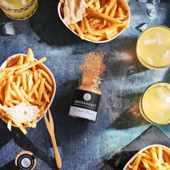 Ankerkraut Freibad Pommes, Mischung würzender Ingredient für Pommes Frites wie vom Freibad-Kiosk, Gewürzsalz, Pommesgenuss zu Hause, 320 g im Streuer