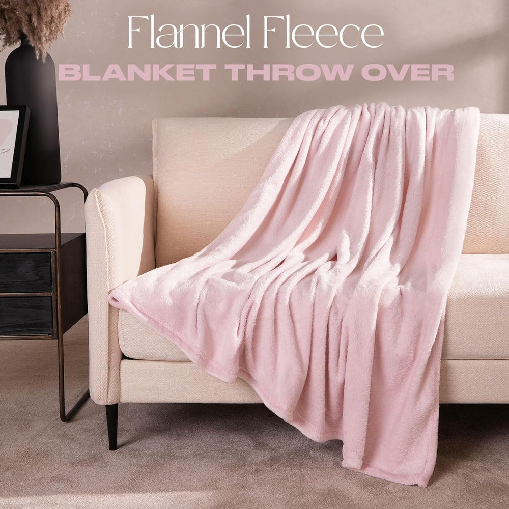 Brentford's Flannel Fleece Blanket, Extra Soft, Large, Fluffy, Warm, cuvertură de pat pentru dormitor, pat simplu, canapea, canapea, Blush Pink - 120 X 150 Cm Paturi si Cuverturi Besuche den Brentfords-Store
