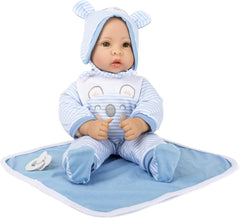 Păpușa Small Foot Lukas, inclusiv haine detașabile, suzetă și pătură moale, jucărie de rol, 11238