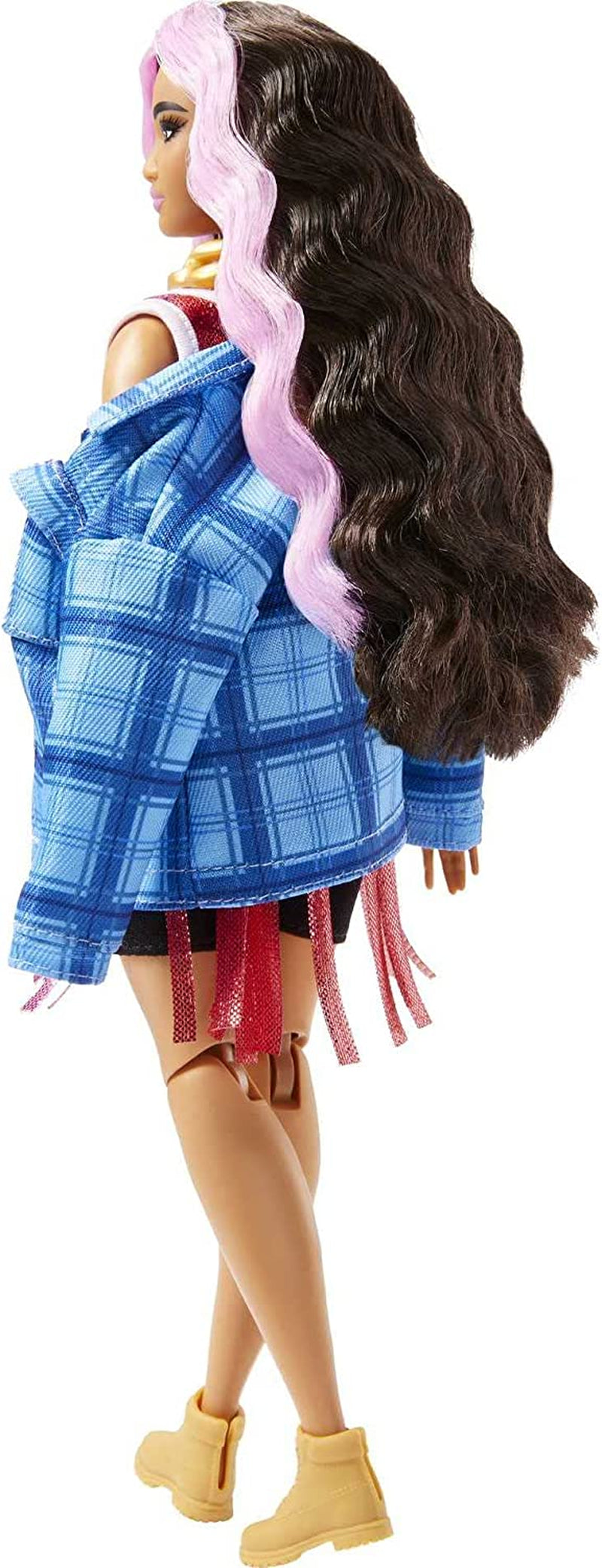 Barbie HDJ46 - Extra Doll in Dress with Basketball Jersey and Accessories, with Corgi Pet, Extra Long Curly Hair with Pink Streaks and Flexible Joints, Gift Toy for Kids 3+ Naty Shop Dolls