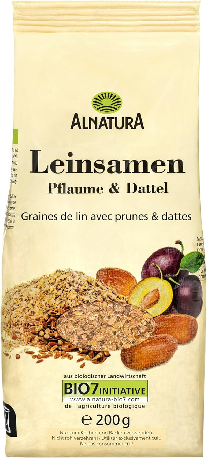 Organic plums and dates with flax seeds, 200 g