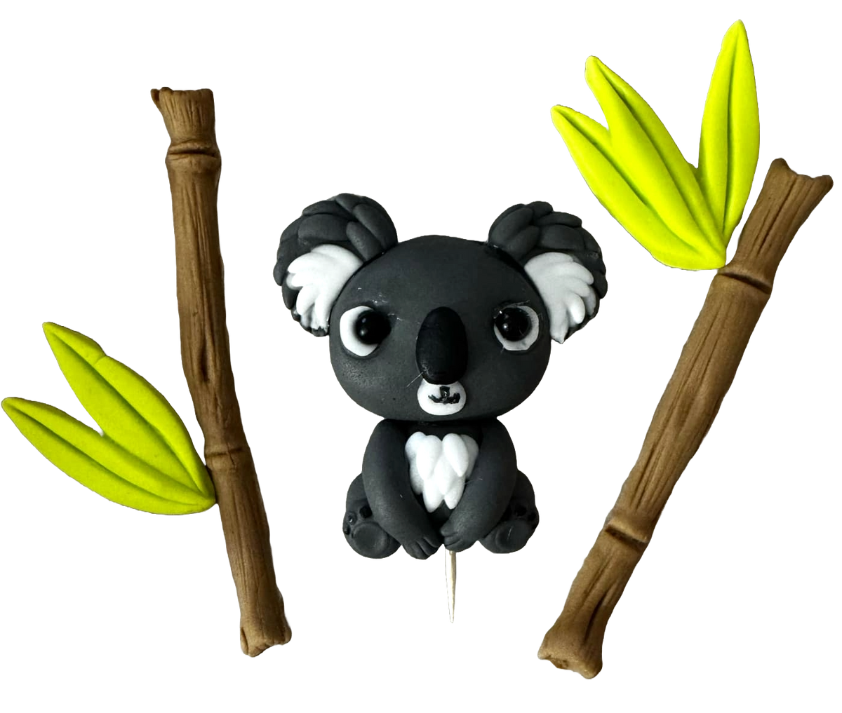 Set 5 decoratiuni comestibile din pasta de zahar, Pui de Koala Decoratiuni din Pasta de Zahar Nati Shop