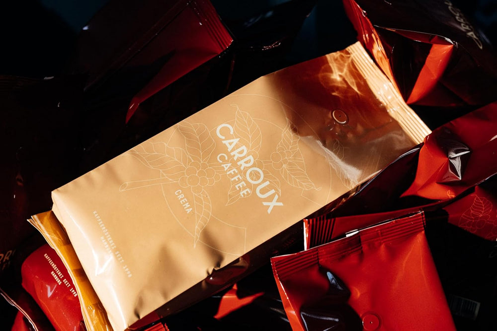 Boabe întregi de cafea CARROUX Crema (1 kg) - Boabe de cafea premium din Hamburg - Prăjite tradițional proaspăt