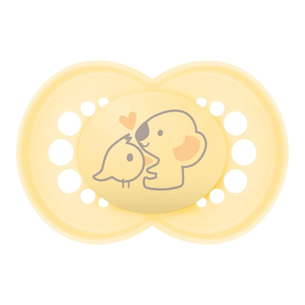 MAM | Suzetă originală bej 18+ luni (pachet de 3) selecție aleatorie de culori - Tetină simetrică din silicon ultra-moale - Suzetă pentru bebeluși cu formă anatomică pentru o dezvoltare optimă a gurii