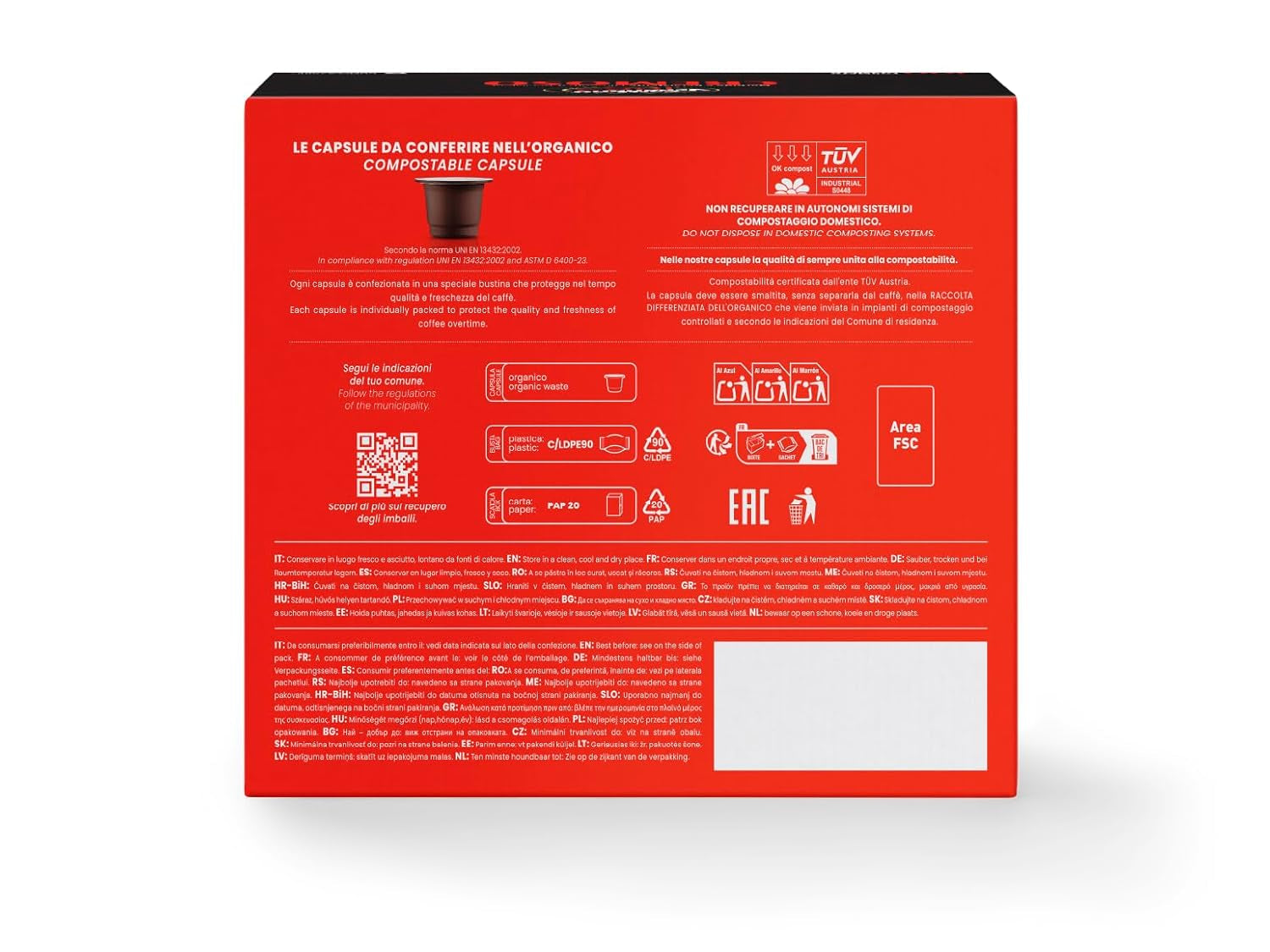 Caffè Vergnano 1882 - Èspresso Kompostierbare Kaffeekapseln, Kompatibel Mit Nespresso, Cremoso (Cremig) - Packung Enthält 100 Kapseln