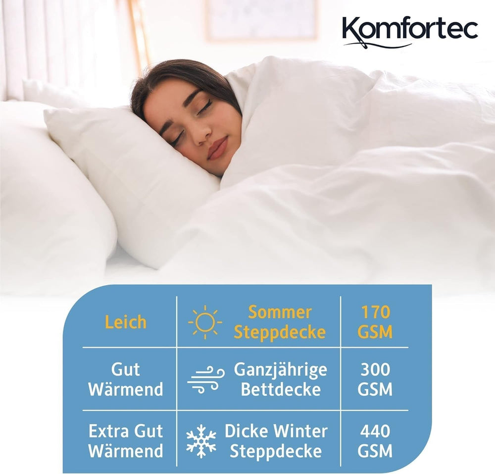 Komfortec Summer Blanket 135X200 Cm, 170Gsm, Thin and light blanket for summer, anti-allergic blanket, white Quilts and quilts Naty Shop